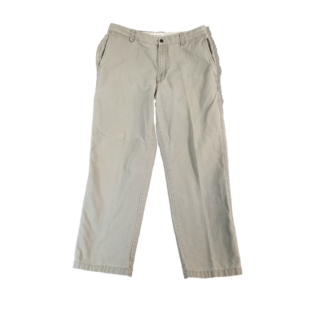 Columbia khaki chino pants men's 34x30 khaki green heavy cotton outdoor hiking